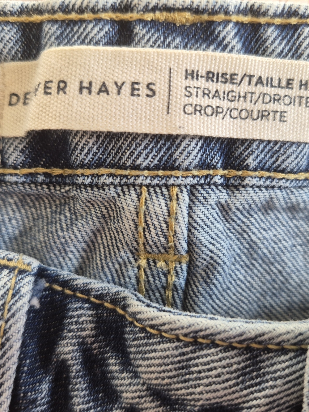 Denver Hayes High Rise Straight Crop Denim Jeans Blue 6 Classic Casual 80's Y2K - Picture 10 of 11